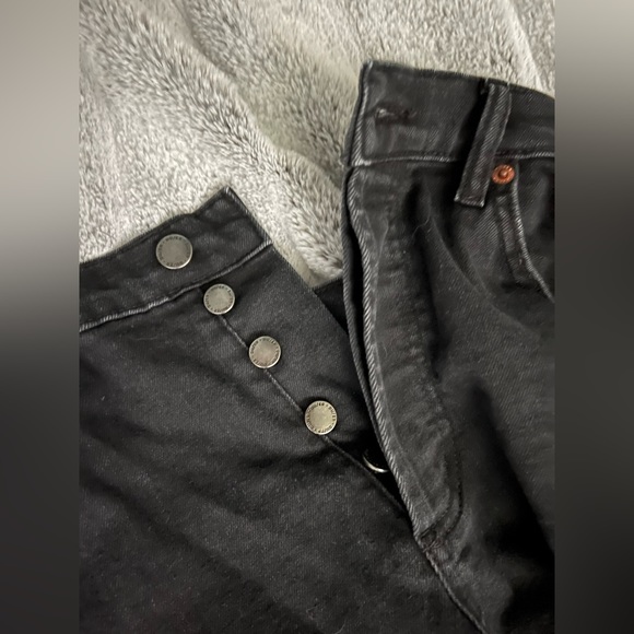 Duer Women’s Midweight Denim High Rise Straight Aged Black DU/ER Jeans 30x29 - Picture 4 of 7